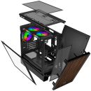 EVOLVEO Panthera, mATX / 3x ARGB 120 / drevo+sklo PANTHERA-BK-3
