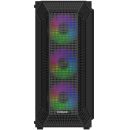 EVOLVEO Xenon, Midi Tower / 4x ARGB / mesh+sklo XENON-BK-4