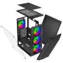 EVOLVEO Xenon, Midi Tower / 4x ARGB / mesh+sklo XENON-BK-4