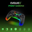 EVOLVEO Ptero2, bezdrôtový & drôtový gamepad pre PC, PS3 / 4 / 5, iOS, Android, Switch, čierny PTERO2-BK