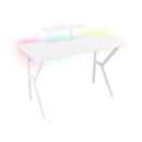 Genesis herní stůl Holm 320, RGB podsvícení, bílý, 120x60cm, 3xUSB 3.0, bezdrátová nabíječka NDS-1802