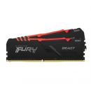 Kingston FURY Beast / DDR4 / 32GB / 3600MHz / CL18 / 2x16GB / RGB / Black KF436C18BB2AK2 / 32