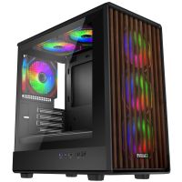 EVOLVEO Panthera, mATX / 6x ARGB 120 / drevo+sklo PANTHERA-BK-6