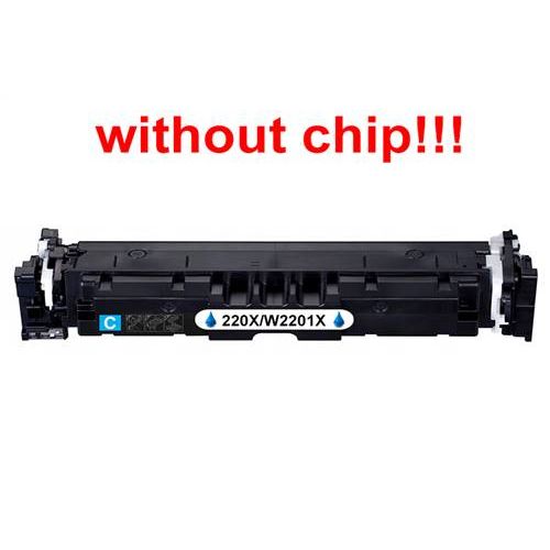 Kompatibilný toner pre HP 220X / W2201X-No Chip! Cyan. POZOR kazeta bez čipu 5500 strán