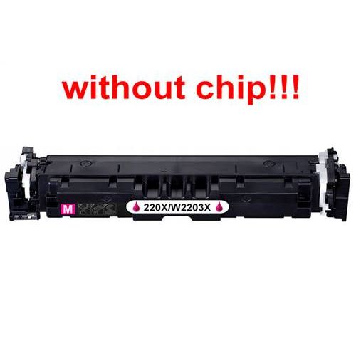 Kompatibilný toner pre HP 220X / W2203X-No Chip! Magenta. POZOR kazeta bez čipu 5500 strán