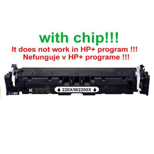 Kompatibilný toner pre HP 220X / W2200X-Plne funkčný čip! Black. Nefunkčné v programe HP+!!! 7500 strá