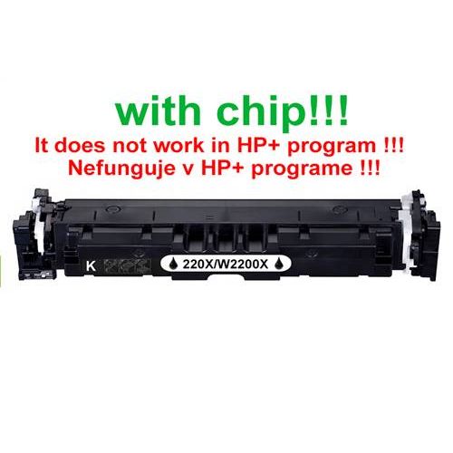 Kompatibilný toner pre HP 220X / W2200X-Plne funkčný čip! Black. Nefunkčné v programe HP+!!! 7500 strá