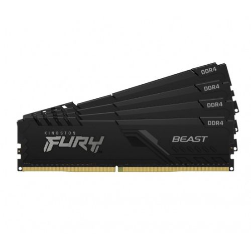 Kingston FURY Beast / DDR4 / 128GB / 3200MHz / CL16 / 4x32GB / Black KF432C16BBK4 / 128