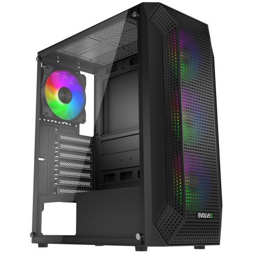 EVOLVEO Xenon, Midi Tower / 4x ARGB / mesh+sklo XENON-BK-4