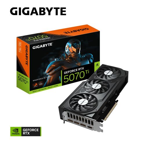 GIGABYTE GeForce RTX 5070 Ti WINDFORCE V2 / OC / 16GB / GDDR7 GV-N507TWF3OCV2-16GD