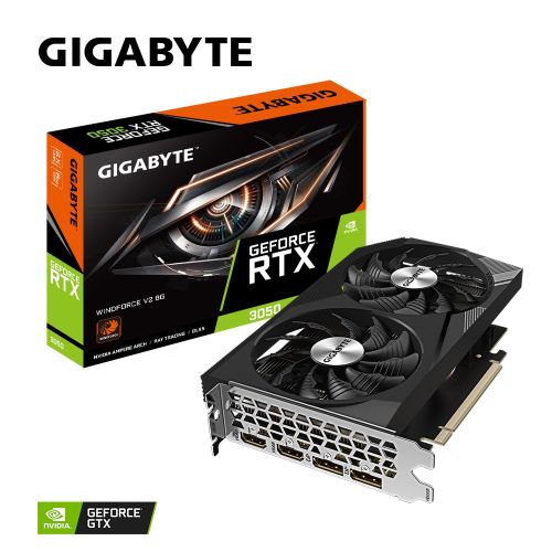 GIGABYTE RTX 3050 WINDFORCE V2 / 8GB / GDDR6 GV-N3050WF2V2-8GD