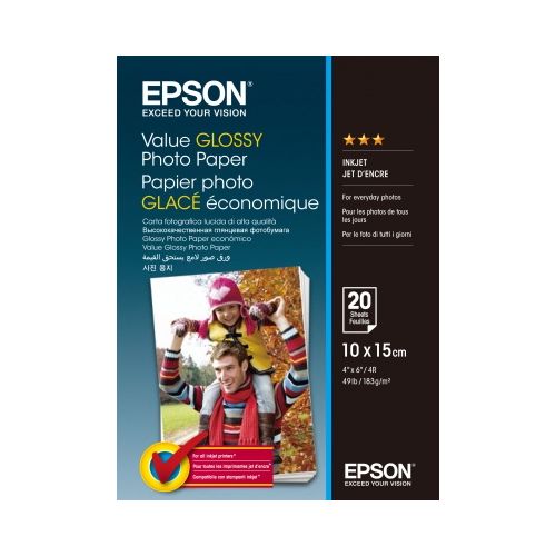EPSON Value Glossy Photo Paper 10x15cm 20 sheet C13S400037