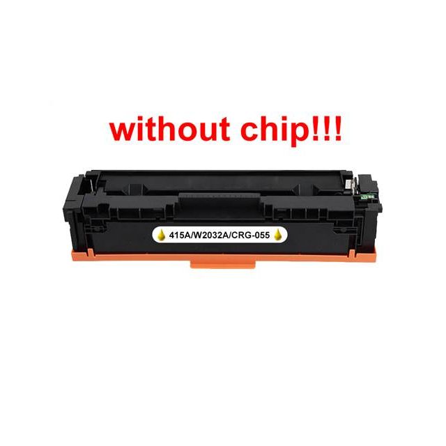 Kompatibilný toner s HP 415A / W2032A / CRG-055 Yellow NO CHIP NeutralBox 2100 strán POZOR kazeta bez č