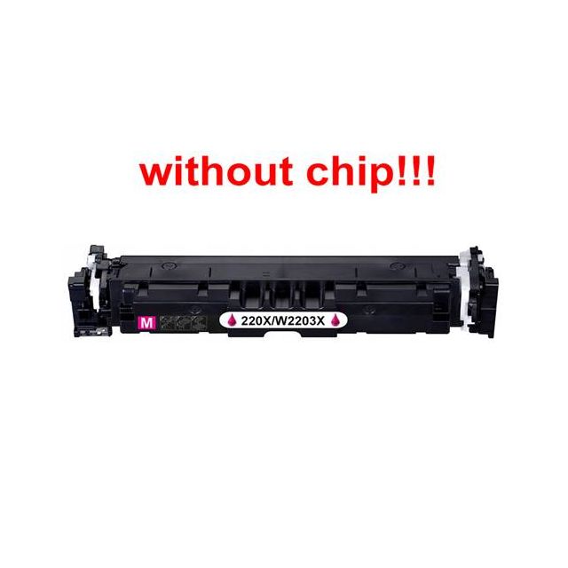 Kompatibilný toner pre HP 220X / W2203X-No Chip! Magenta. POZOR kazeta bez čipu 5500 strán