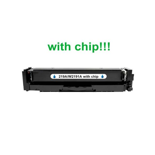 Kompatibilný toner pre HP 219A / W2191A-Plne funkčný čip! Cyan 1200 strán