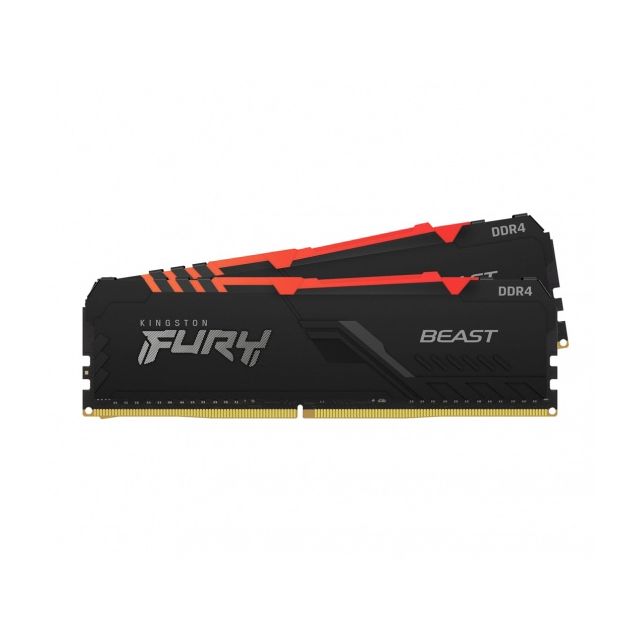 Kingston FURY Beast / DDR4 / 32GB / 2666MHz / CL16 / 2x16GB / RGB / Black KF426C16BBAK2 / 32