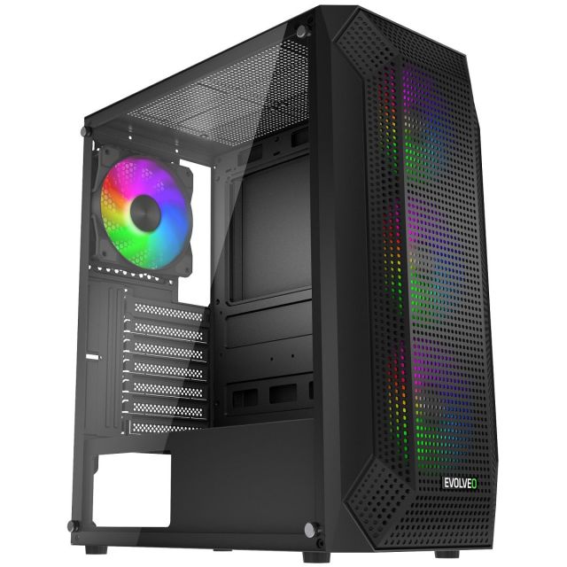 EVOLVEO Xenon, Midi Tower / 4x ARGB / mesh+sklo XENON-BK-4