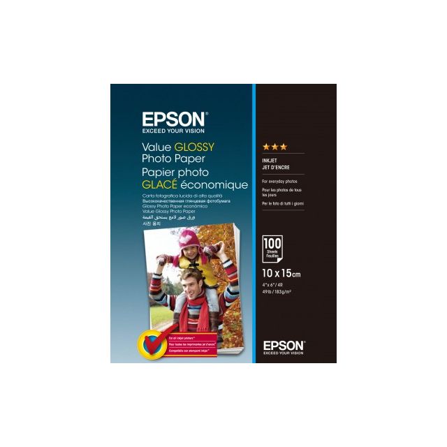 EPSON Value Glossy Photo Paper 10x15cm 100 sheet C13S400039